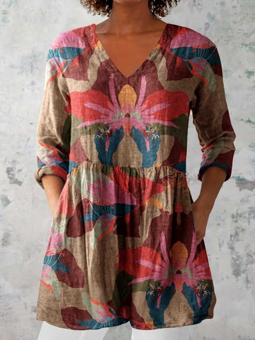 Alina | Blusa Larga con Estampado Llamativo