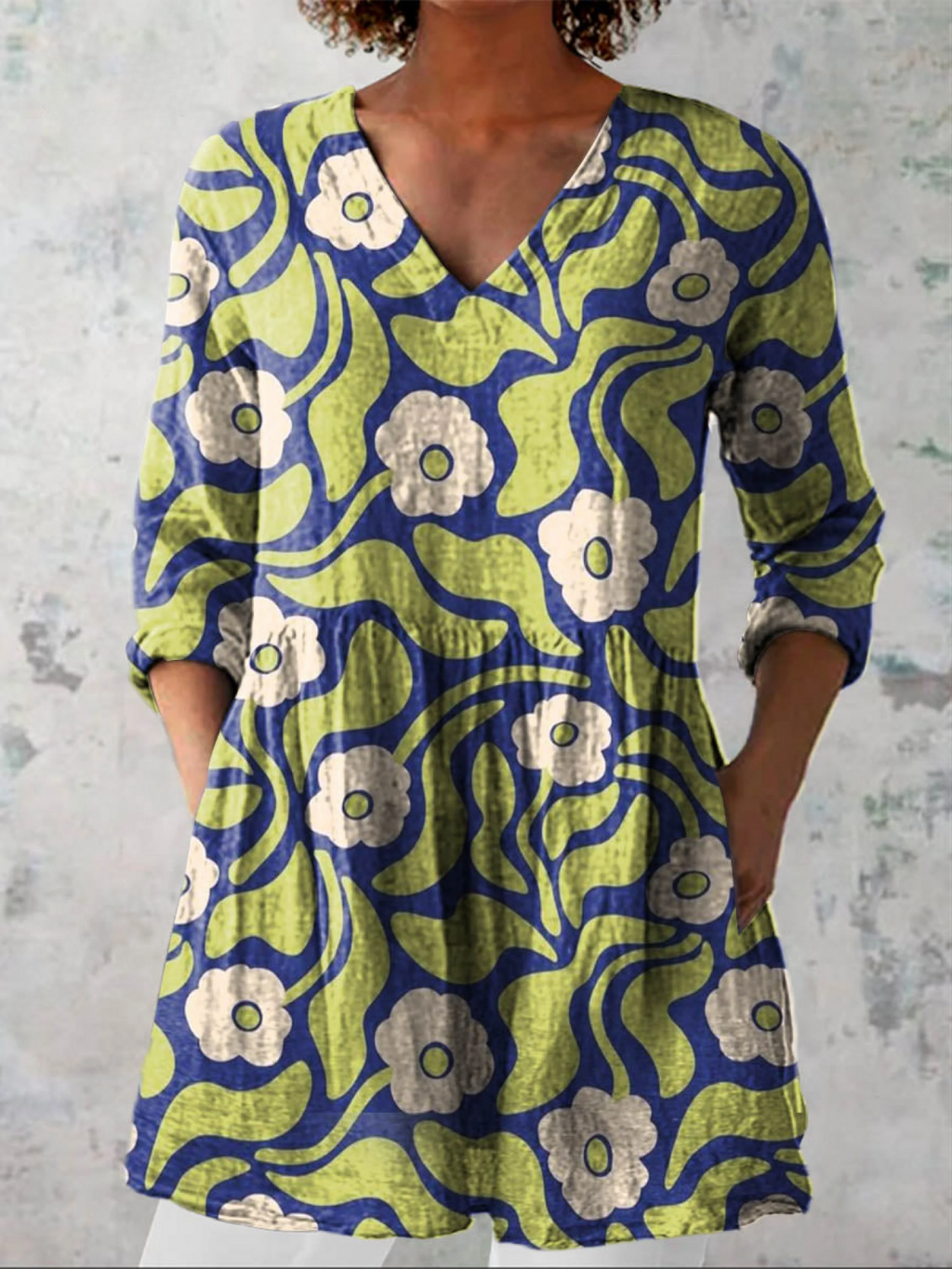 Talia | Blusa Larga con Estampado Llamativo