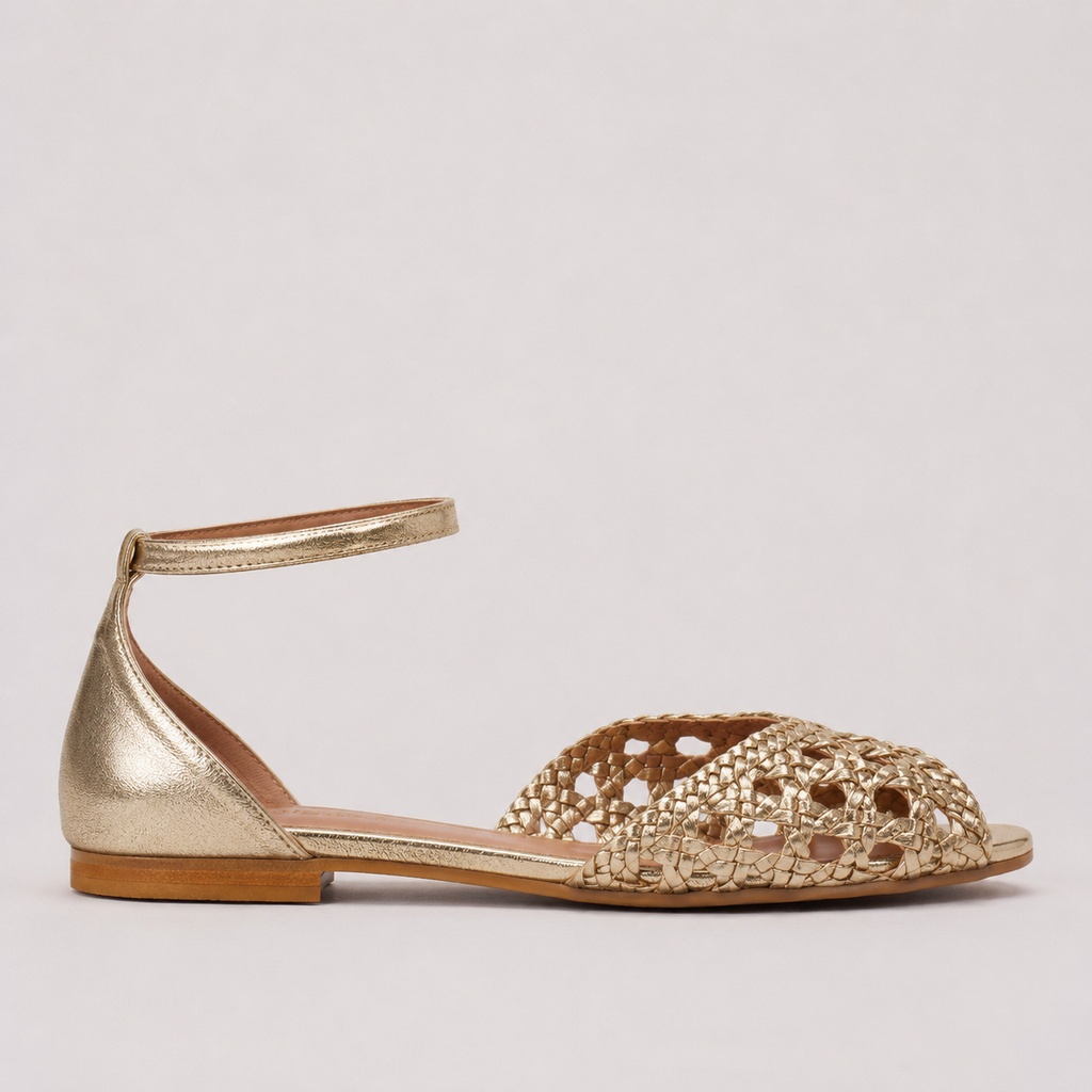 Isadora | Sandalias Trenzadas Doradas
