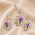Hermosa Collar de Colibrí para Mujeres con Pendientes de Regalo
