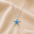 Collar de Ópalo Azul y Estrella de Mar de Plata
