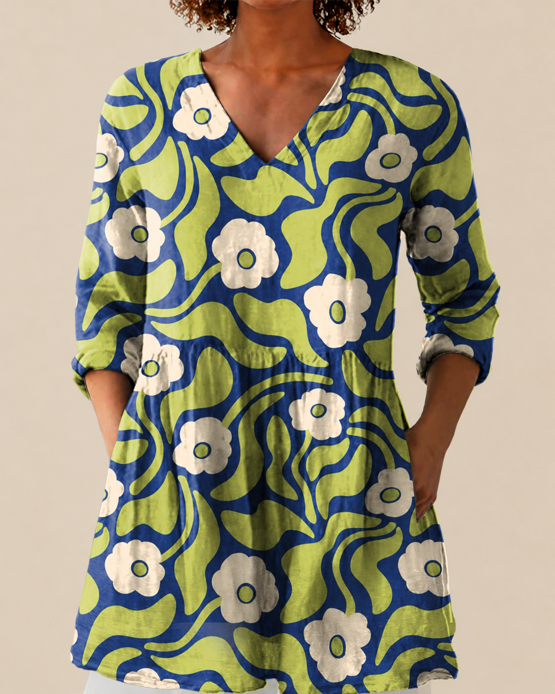 Talia | Blusa Larga con Estampado Llamativo