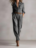 Anna | Elegante Jumpsuit de Cuadros Monocromático