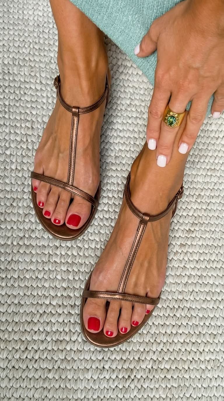 Alba | Sandalias Doradas de Verano